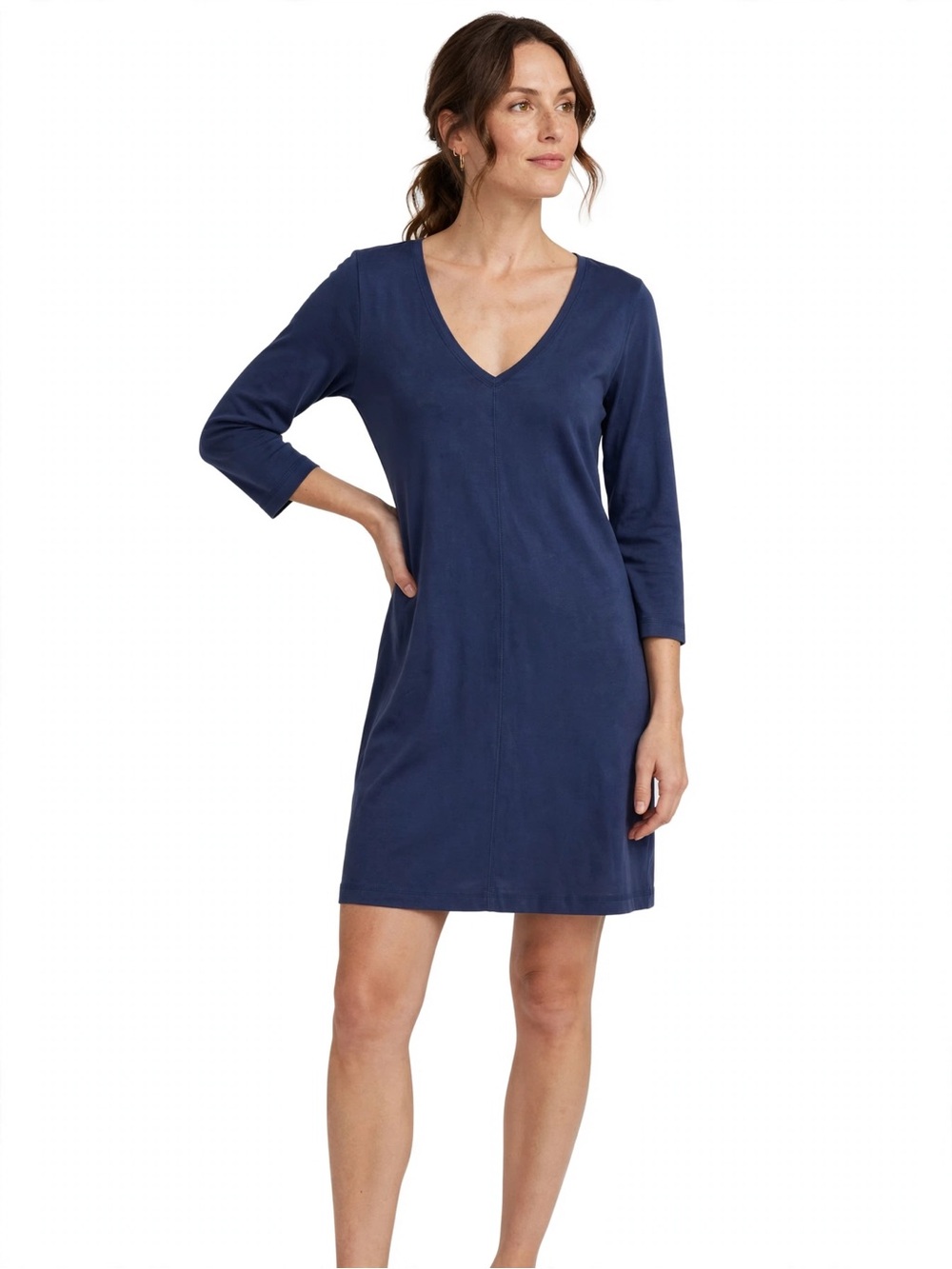 Lilly Pulitzer Blue V Neck Pima Cotton Tunic Dress M Resort Coastal Preppy